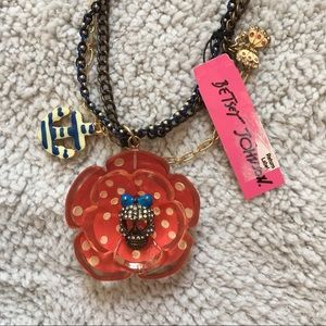 Betsey Johnson Yacht Club Flower Skull Necklace
